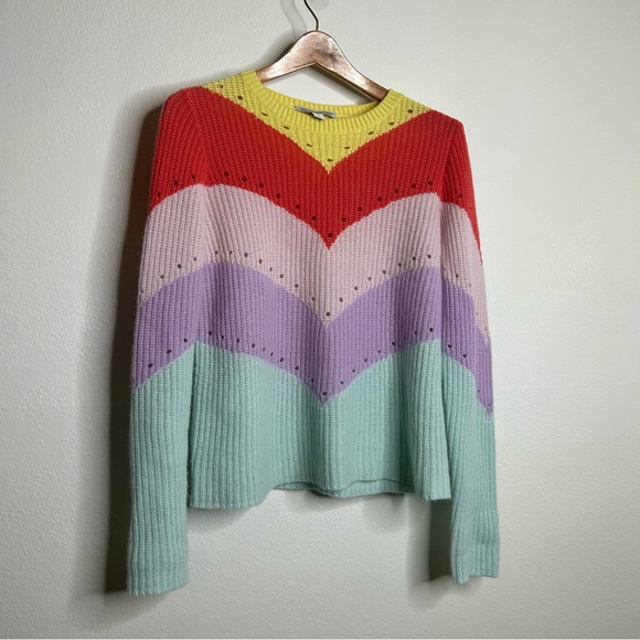 Autumn Cashmere Pastel Multicolor 100% Cashmere Sweater Size Small - Picture 3 of 15